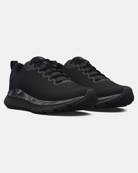 Men's UA HOVR™ Turbulence Printed Running Shoes, Black, pdpMainDesktop image number 3